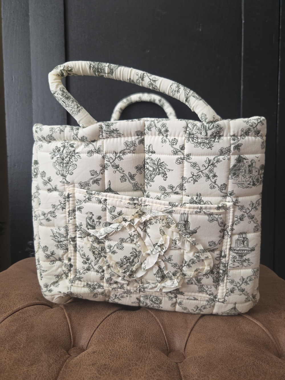 Quilted Storage Tote For Car Storage Or Baby Hamper Bag
